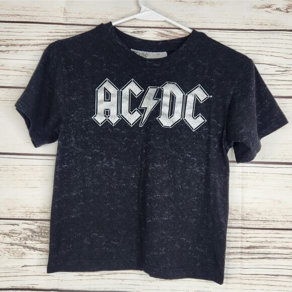 AC/DC Black Mineral Wash Boy's Size 8M Graphic Band Tee - Picture 2 of 6
